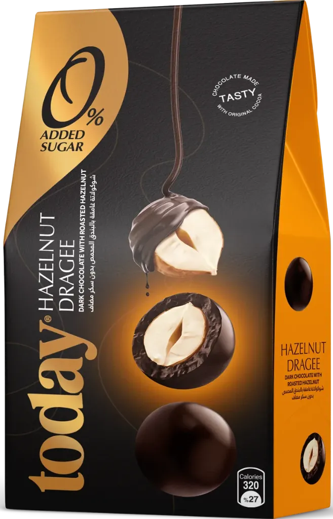 [CHOC-35] TODAY Dragee Zero Dark Chocolate Hazelnut N.A.S. 60g